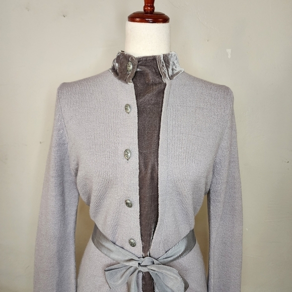 Anthropologie HWR Merino Wool and Crushed Velvet Sweater Size Medium - Picture 4 of 12